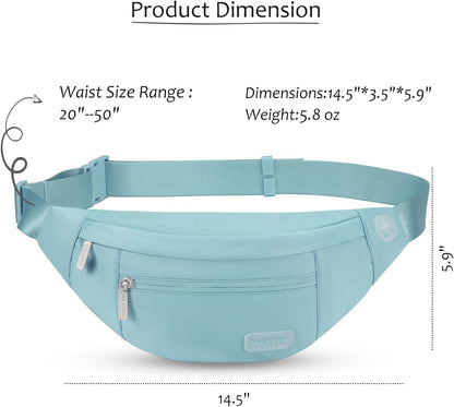 MAXTOP Large Crossbody Fanny Pack with 4-Zipper Pockets,Gifts for Enjoy Sports Festival Workout Traveling Running Casual Hands-Free Wallets Waist Pack Phone Bag Carrying All Phones