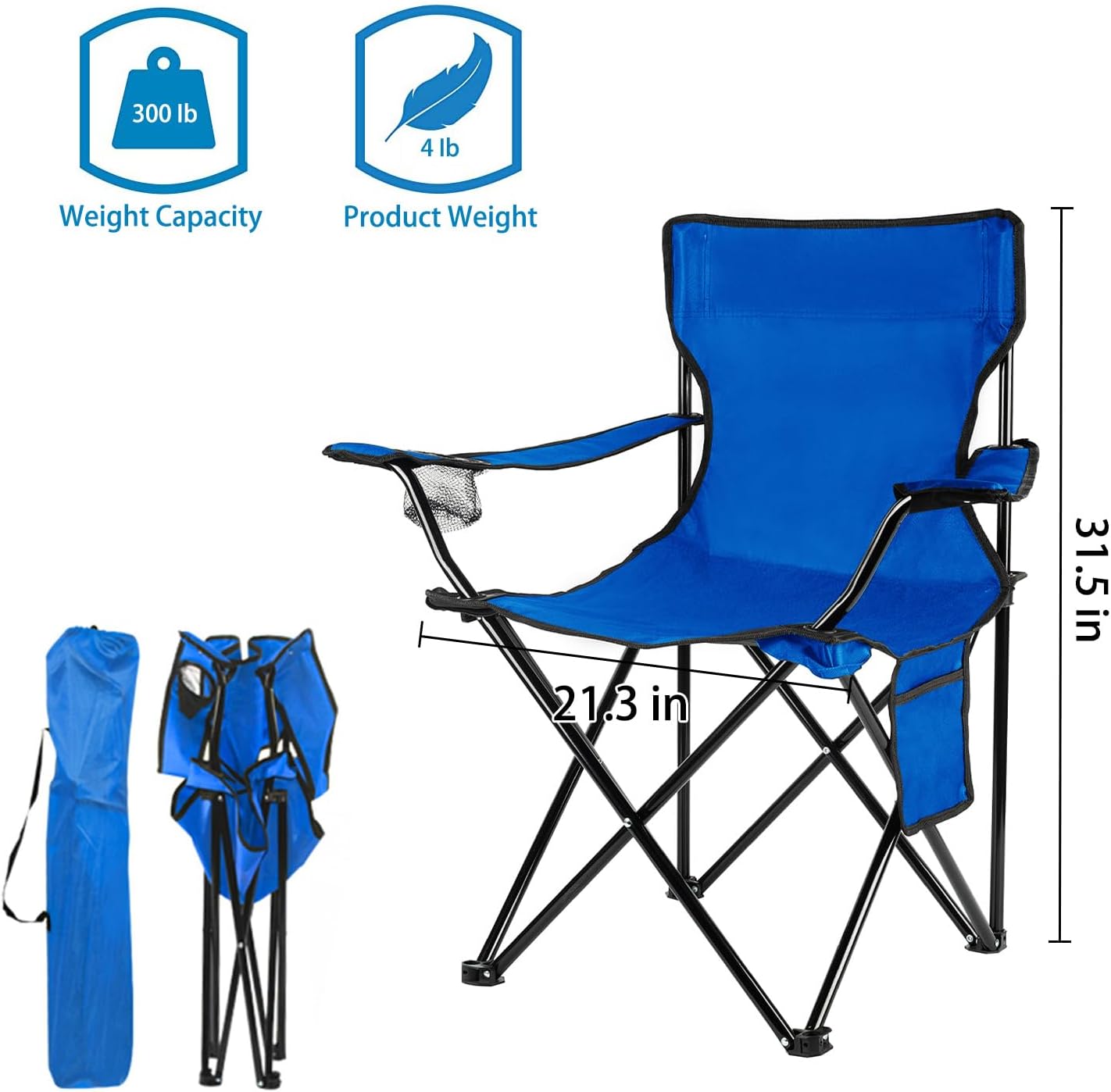 Damei century 4PCS Folding Camping Chairs-Lightweight, Installation-Free, Portable Chair for Beach, Lawn, Outdoor Sports