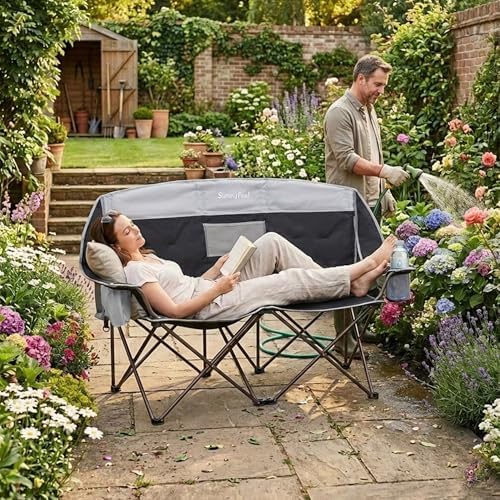 SUNNYFEEL Double Camping Chair Oversized Loveseat for Adults