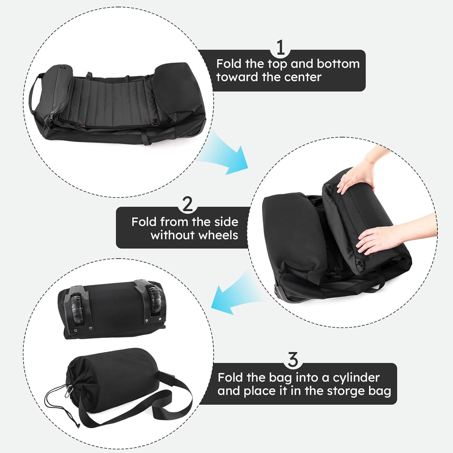 86L 30” Folding Duffle Backpack with 2 Wheels,Travel Bag with Separate Shoe Compartment,Black