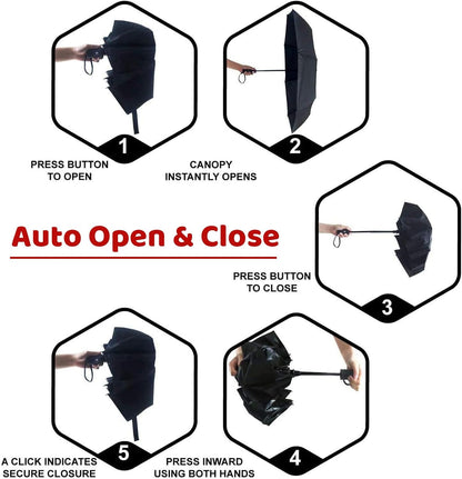 SY COMPACT Umbrella Automatic Travel Waterproof Light Folding Umbrellas Easy Carry for Women and Men