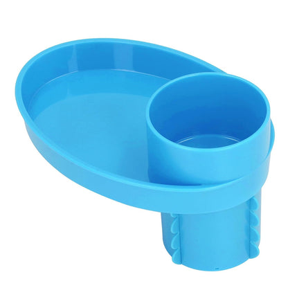 Snack Tray for Kids Car Seat with Secure and Sturdy Design, Versatile Usage, Compact and Portable Design, Easily Attachable, Cup Holder (Blue)