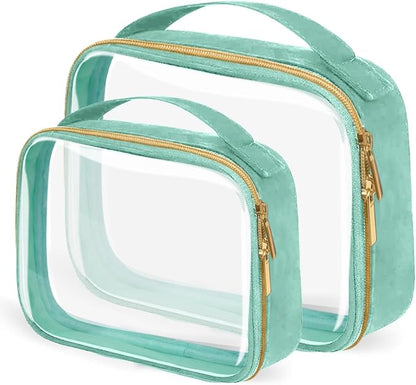 TSA Approved Travel Toiletry Bag, 2 Pack Clear Makeup Bags by FAYORORY