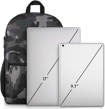 17 Inch School Backpack,Classic Bookbag Men and Teen Boy Schoolbag with USB Charging Port for High School College Office Work Travel