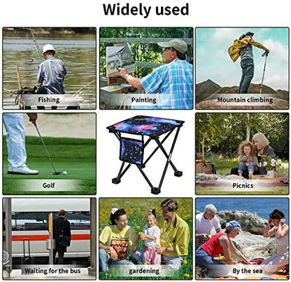 Roptat 2 Pack Camping Stool,Portable Folding Compact Lightweight Stool Seat for Camping Fishing Hiking Gardening Outdoor Walking Backpacking Travelling and Beach with Carry Bag