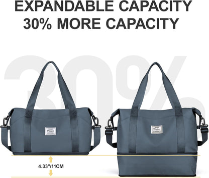 Travel Duffel Bag, Sports Tote Gym Bag, Shoulder Weekender Overnight Bag for Women