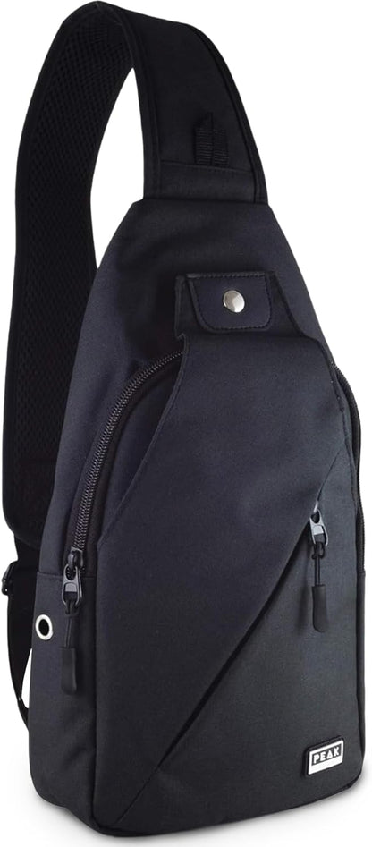 Peak Gear Travel Sling Bag. Compact Crossbody Bag | Lighter and Smaller than a Backpack | Lifetime Lost & Found ID Tag