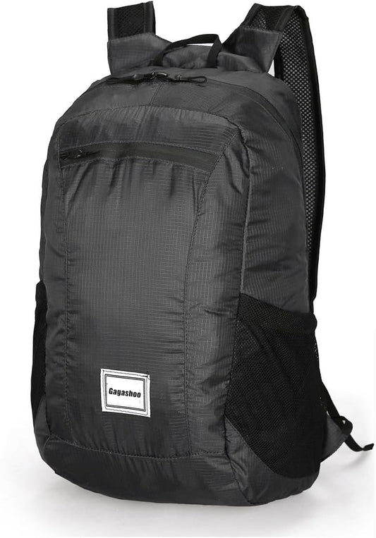 Small Foldable Hiking Daypack Packble Skin Casual Backpack Camping Cycling Travel Outdoor Day Bags Useful (Black)