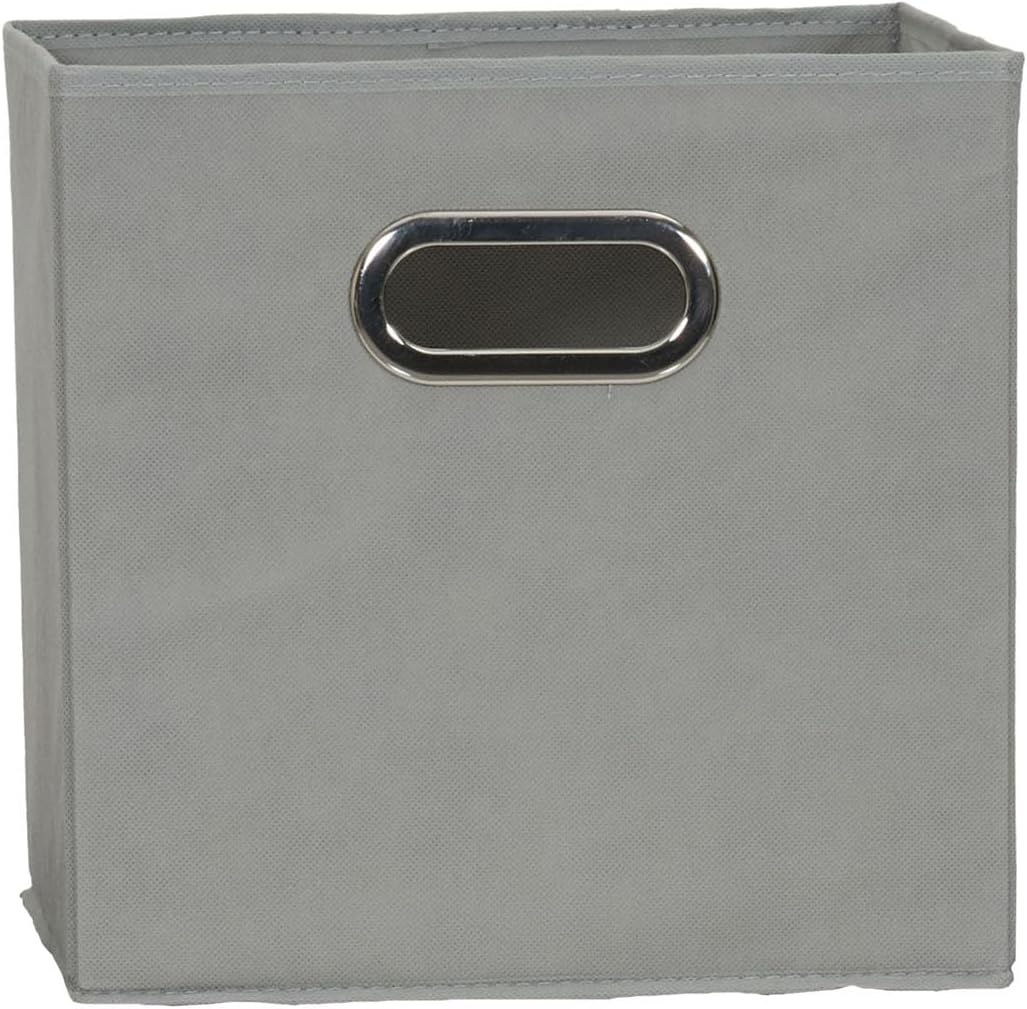 Household Essentials 84-1 Foldable Fabric Storage Bins Set of 6 Cubby Cubes with Handles Gray (Pack of 6)
