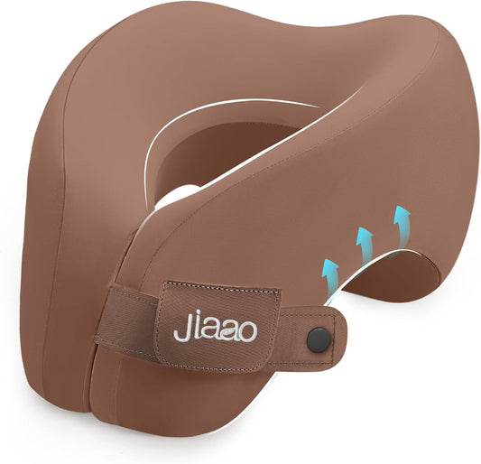 Travel Neck Pillow, Advanced Neck Support for International Flights, 3D Eye Masks, Ear Plugs and Storage Bag, Memory Foam U-Shaped Pillow for Travel, Sleep Rest, Trains, Road Trips