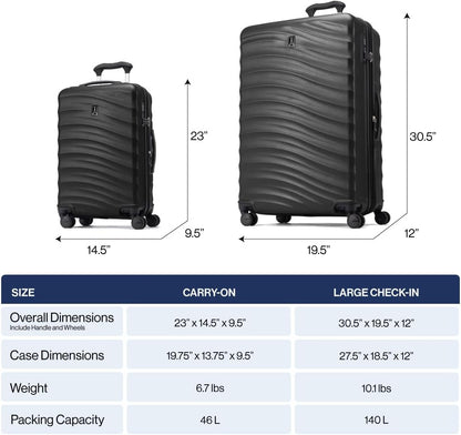 Travelpro Maxlite Air V2 Hardside Expandable Luggage, 8 Spinner Wheels, Lightweight Hard Shell, TSA lock, Shadow Grey, 2-Piece Set (21/28)