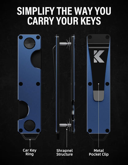 Key Organizer Key Holder Compact Key Case Minimalist Metal Key Chain Key Holder for Keychain Secures 8-10 Keys EDC