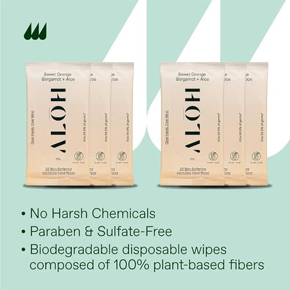 ALŌH Sweet Orange Bergamot + Aloe Sanitizing Hand Wipes - Image 5