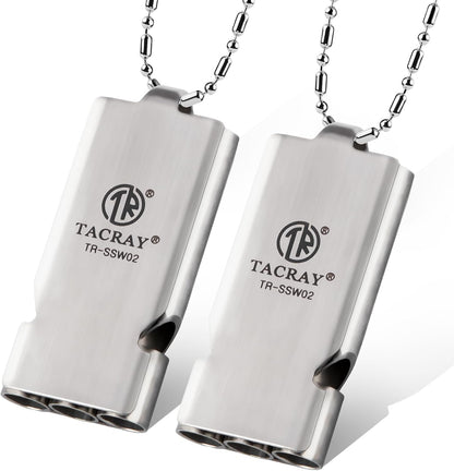 TACRAY Emergency Whistles Lifeguard Safety Whistle with Neck Chain and Keychain for Outdoor Camping Hiking