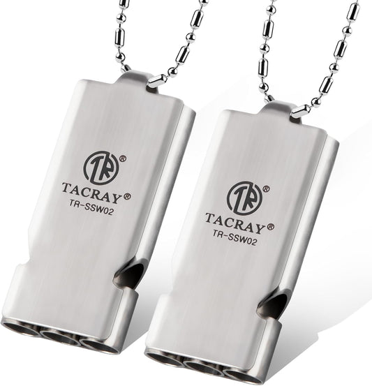 TACRAY Emergency Whistles Lifeguard Safety Whistle with Neck Chain and Keychain for Outdoor Camping Hiking