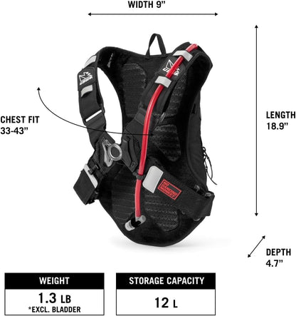 USWE MTB Hydro Hydration Pack with Hydration Bladder - Hydration Backpack for Cycling, Mountain Biking, E-MTB and Gravel Riding, Backpack with Water Bladder