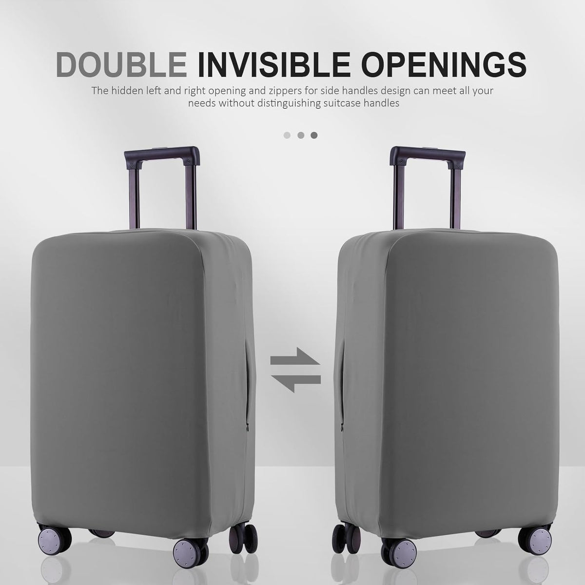 Travel Luggage Cover Suitcase Protector Scratch-Resistant Fit 19-31 Inch Suitcase, Not Included Suitcase (Slate Gray, XL(28-29 inch))