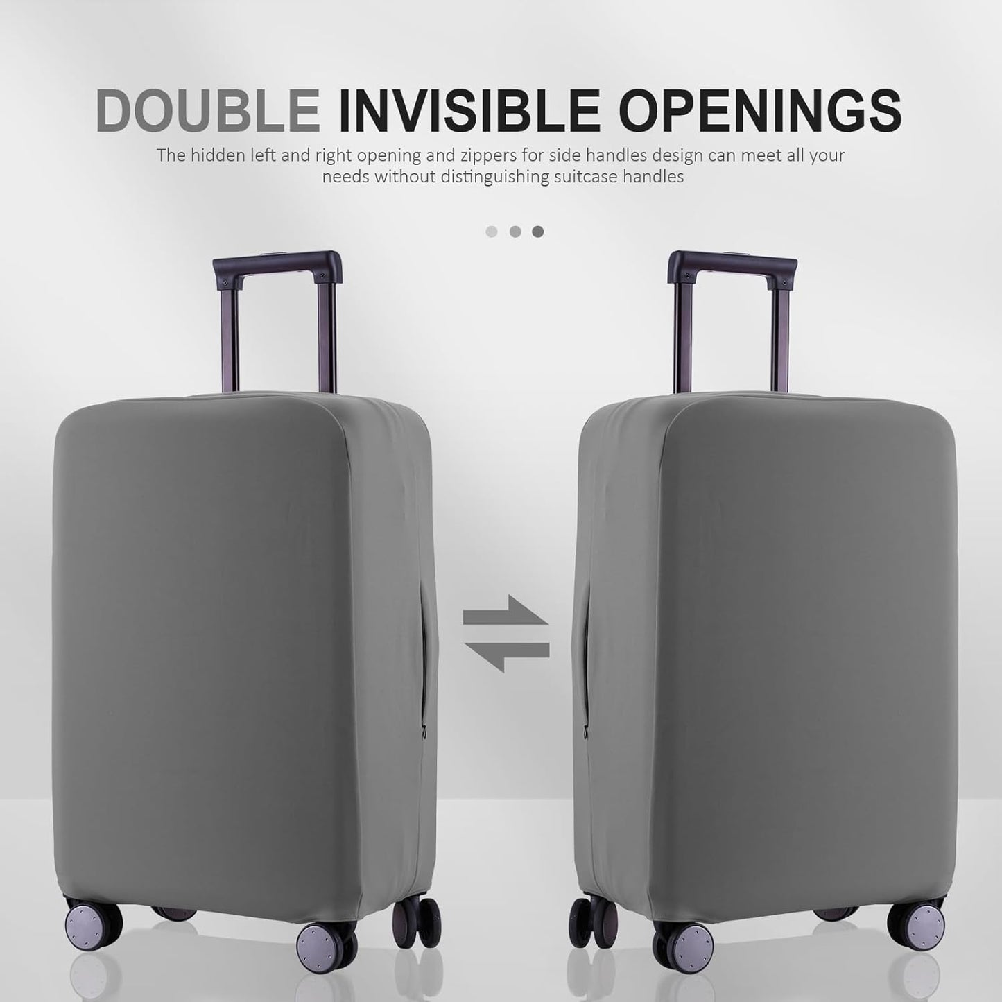 Travel Luggage Cover Suitcase Protector Scratch-Resistant Fit 19-31 Inch Suitcase, Not Included Suitcase (Slate Gray, 2XL(30-31 inch))