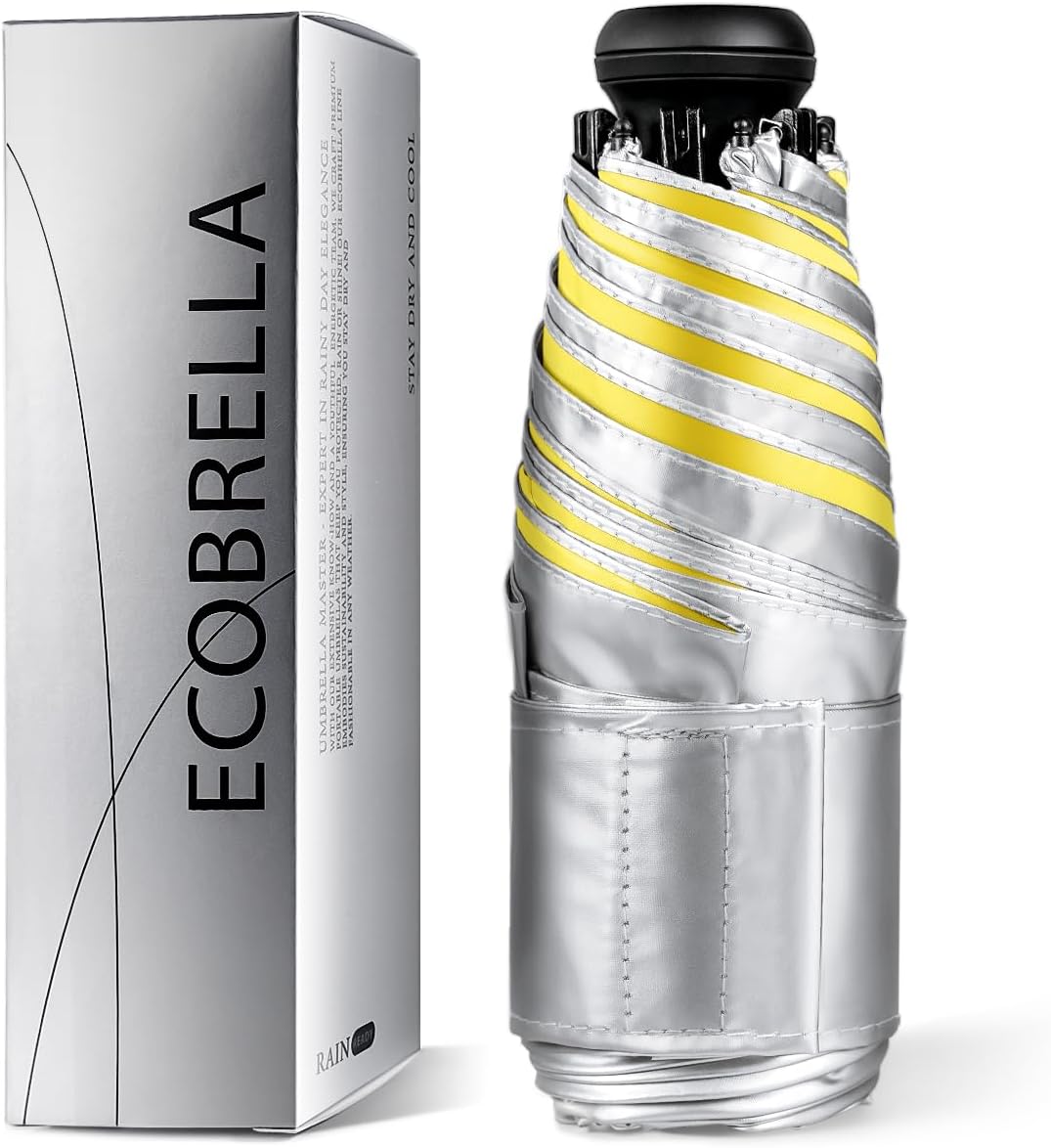 Mini Travel Umbrella - UPF 50+ Sun Protection Compact Manual Open Small Sun Umbrella