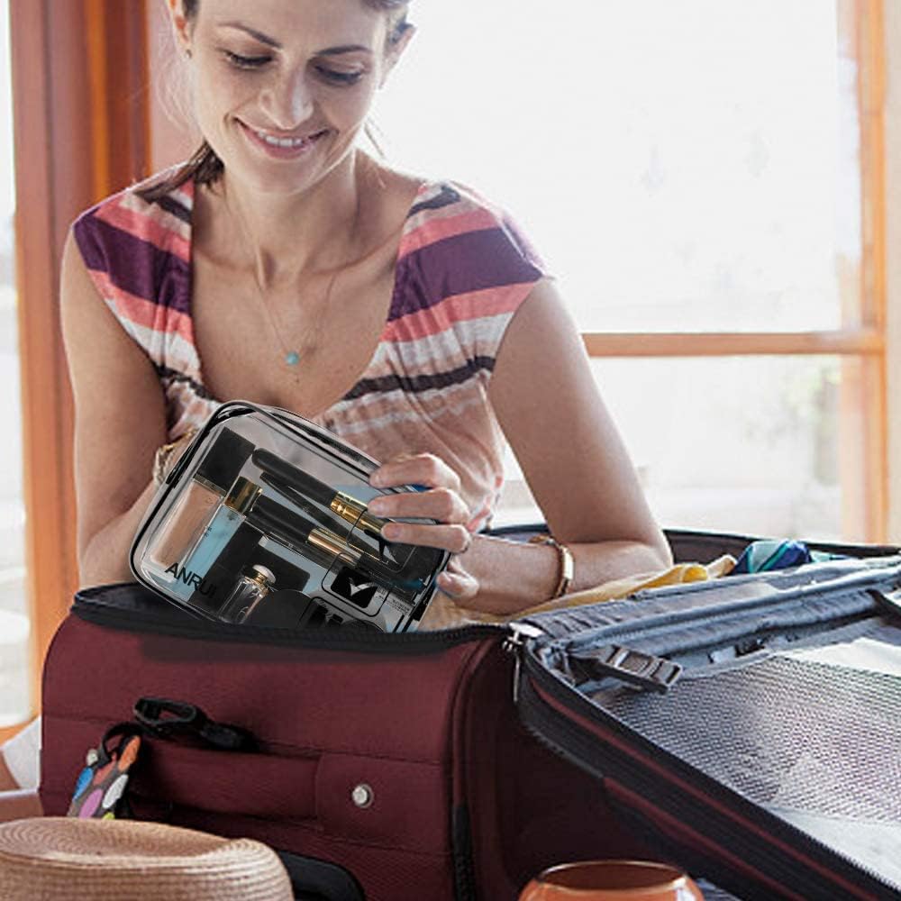 ANRUI Makeup Bags Clear Cosmetic Bag for Women Small Makeup Pouch for Girls/Kids Travel Toiletries Organizer Bags Waterproof Travel Liquids Storage Bags