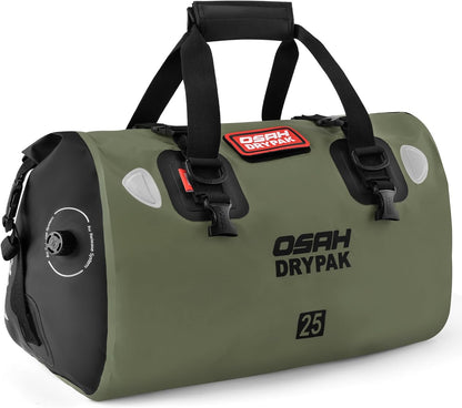 Waterproof Duffel Bag - Motorcycle Dry Bag Tail Bag with Large Storage Space, Waterproof Luggage Duffle Bags with Outer Mesh Zipper Pocket for Camping, Kayaking, Fishing & Traveling