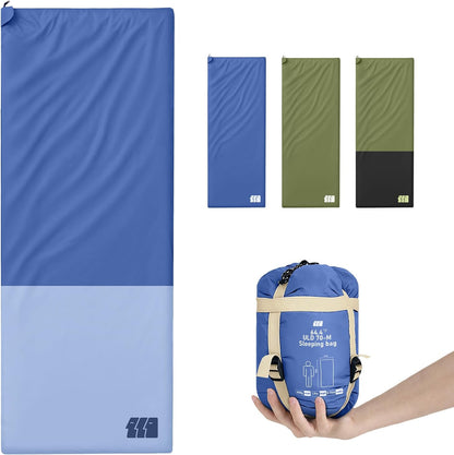 Ultralight Warm Weather Sleeping Bag - Portable, Waterproof, Compact Lightweight, Comfort with Compression Sack - Great for Outdoor Camping, Backpacking & Hiking