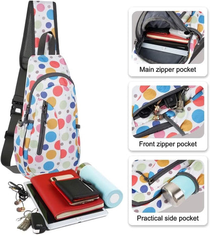 TITECOUGO Small Sling Bag, Lightweight Crossbody Backpack for Men Women, Shoulder Bag for Sports and Outdoor