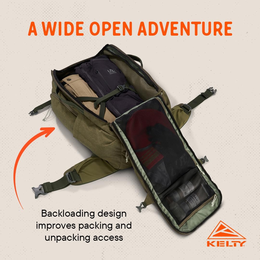 Kelty | Redwing Traveler Backpacks, Travel Pack for Adventure Travel | Burnt Olive & Black