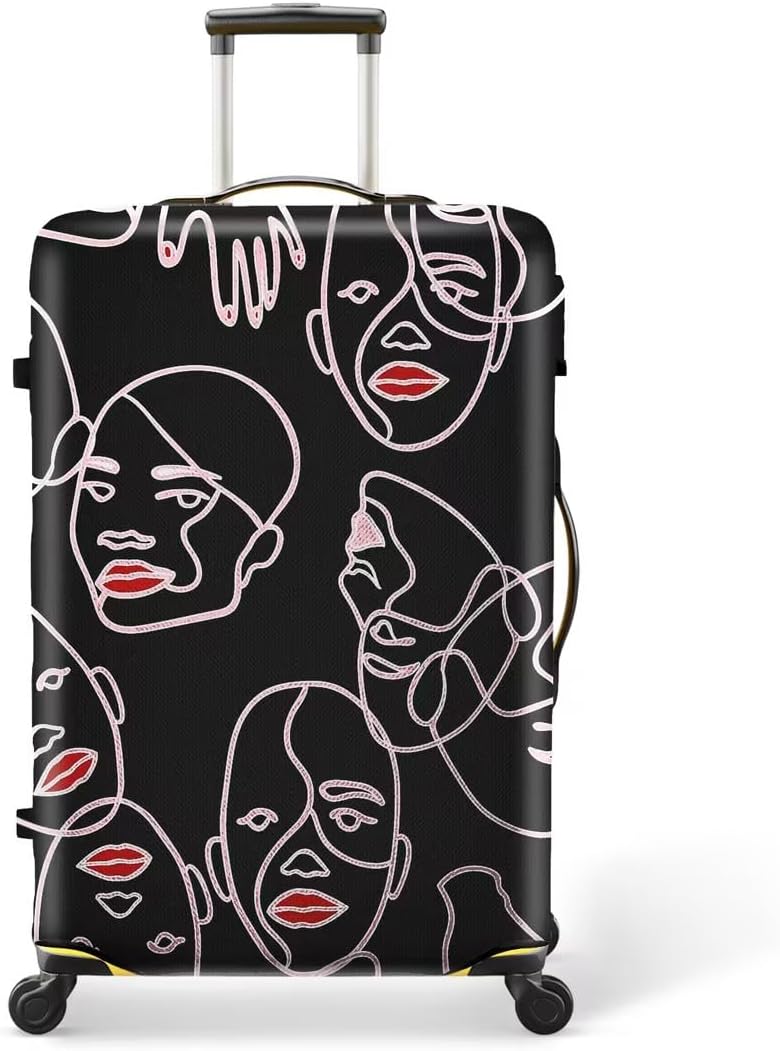 24 Inch PVC Luggage Protector Covers for TSA Approved Clear Suitcase Cover Protector Transparent Luggage Protective Cover Set (Figure, Suitable for 23"-24")