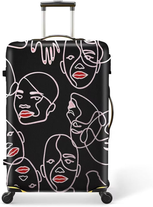 24 Inch PVC Luggage Protector Covers for TSA Approved Clear Suitcase Cover Protector Transparent Luggage Protective Cover Set (Figure, Suitable for 23"-24")