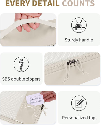 ECOHUB 4 Set /6 Set Packing Cubes for Travel Durable Suitcase Organizer Bags Set with Personalized Tag Various Sizes Travel Essentials Traveling Accessories for Luggage Machine Washable