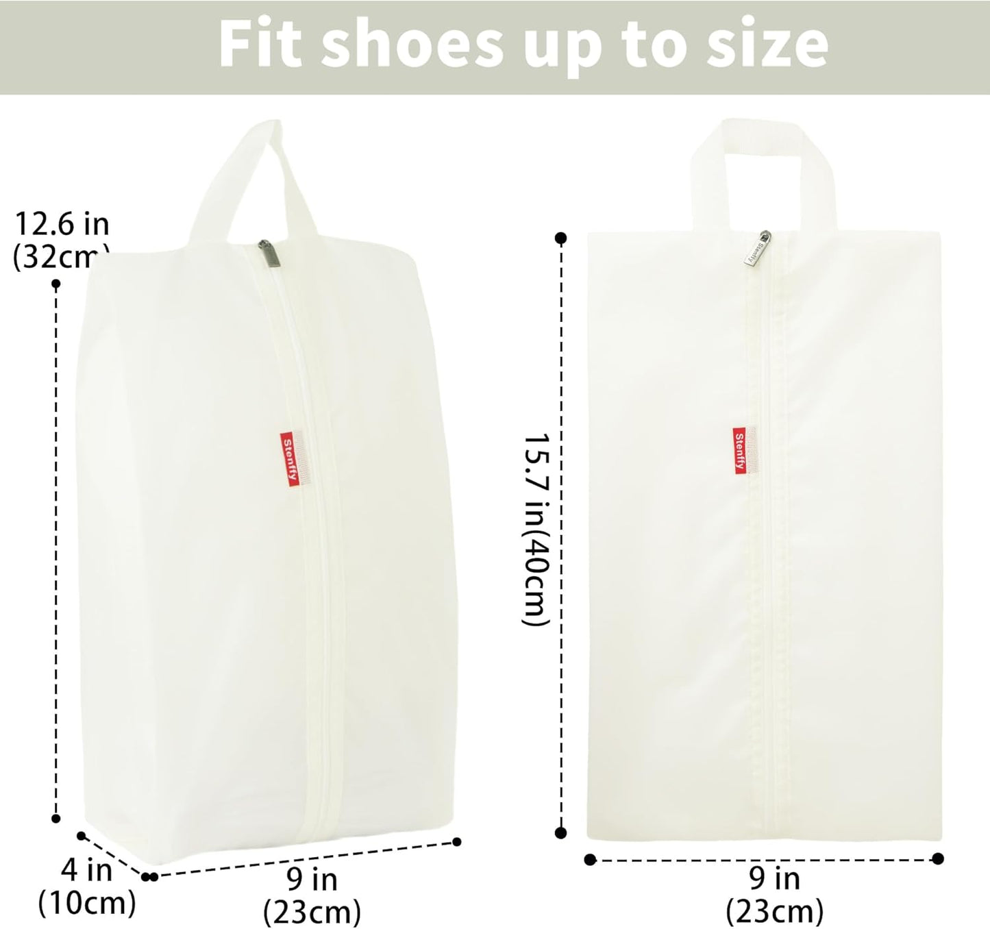 6pcs Portable Shoe Organizer, Travel Pouches with Zipper, Golf Shoe Bags, Clothes Bags, Soccer Cleats Bag Shoe Pouch for Gym, Waterproof, Odor-Resistant (White)