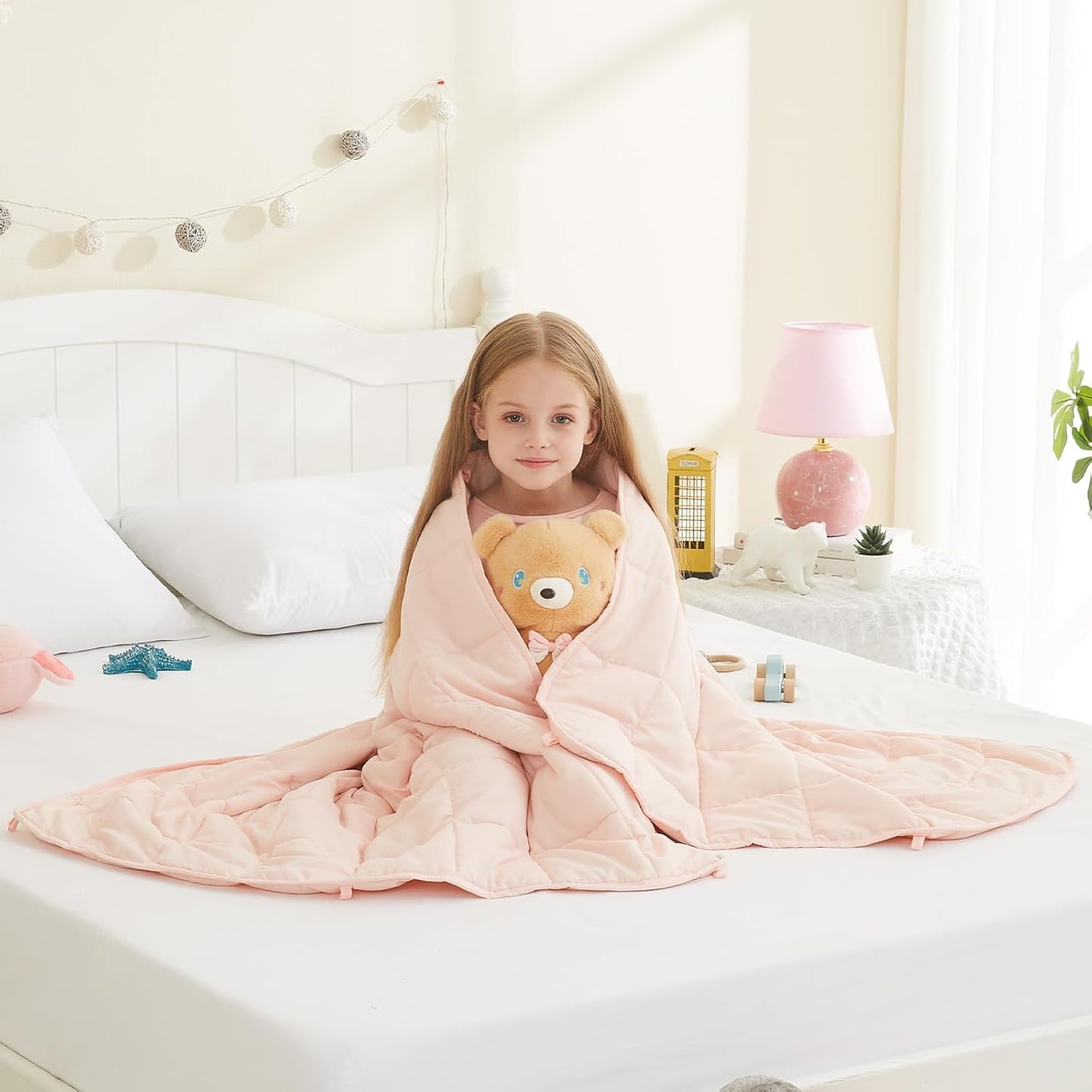 L'AGRATY Weighted Blanket - 36"x48" 3lbs Weighted Blanket Microfiber Material with Glass Beads Small Blanket for All-Season Summer Fall Winter Soft Thick Blanket