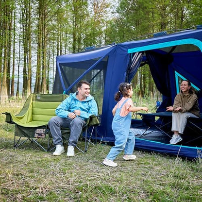 Timber Ridge Double Camping Chair Heavy Duty Outdoor Folding Camp Couch