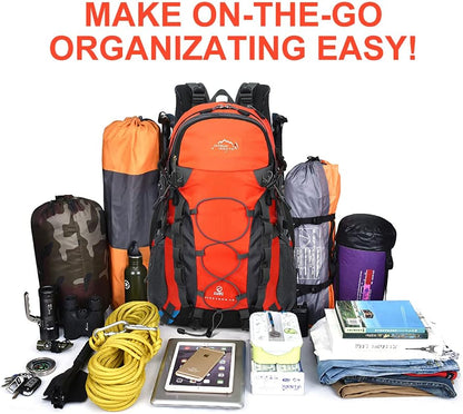 INOXTO lightweight Hiking Backpack 35L/40L Hiking Daypack with Waterproof Rain Cover for Travel Camping Outdoor Men and Women