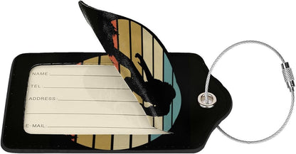 2 Pcs Bigfoot Luggage Tags for Suitcases, Funny Sasquatch Luggage Tags, Bachelorette Honeymoon Anniversary Christmas Birthday Travel Bag Gift for Men Women, Privacy Cover ID Label with Steel Loop