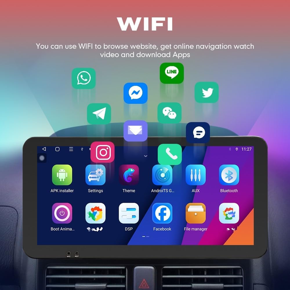 Kunfine CarPlay Android Auto Navigation Stereo GPS Radio Reverse Camera Display 10.33" QLED Touchscreen Headunit Tablet Pad Media Player for Subaru Forester 2007-2013, if Applicable Octa Core 4G+64G