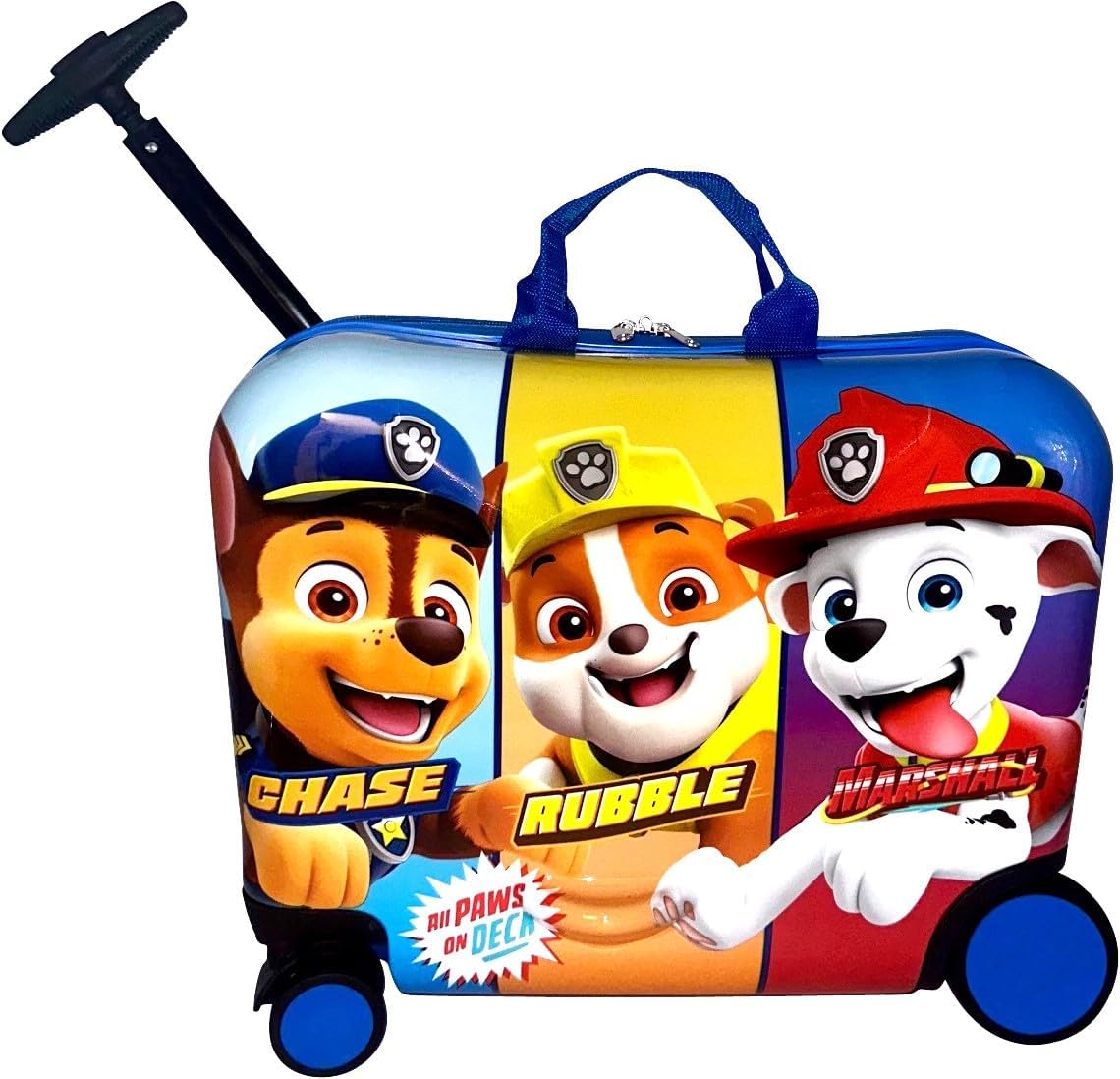 Fast Forward Ride-On 18" Suitcase For Kids/Tow-Along Toddler Carry-On Luggage With Wheels (Paw Patrol)