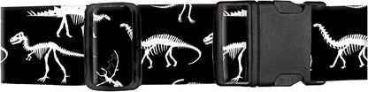 Luggage Straps for Suitcases, Adjustable Travel Belt, Durable Wide Luggage Strap, Cute Suitcase Strap Identifiers with Buckle, Bag Straps for Luggage, Black White Dinosaurs
