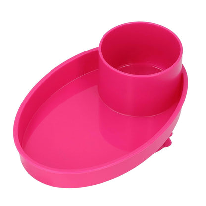 Snack Tray for Kids Car Seat with Secure and Sturdy Design, Versatile Usage, Compact and Portable Design, Easily Attachable, Cup Holder (Roseate)