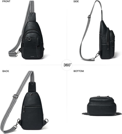 7L Sling Bag for Women Men Leather Small Sling Backpack Daypack Anti Theft Fanny Pack Crossbody Purse Travel