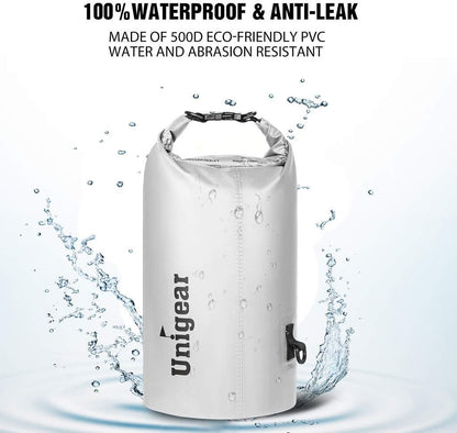 Unigear Dry Bag Waterproof, 2L/5L/10L/20L/30L/40L Floating and Lightweight Bags for Kayaking, Boating, Fishing, Swimming and Camping with Waterproof Phone Case