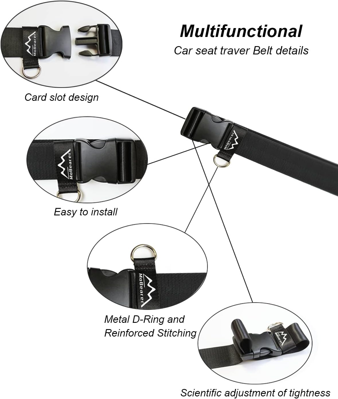 Car Seat Travel Belt to Suitcase,Car Seat Travel Strap to Convert Kid Car Seat and Carry-on Luggage into an Airport Car Seat Stroller,Safe Travel Solution for Transport