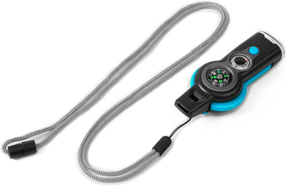 Emergency Survival Function Whistle, Outdoor Multifunctional Tool Safety Whistle with Lanyard, Ideal for Kayaking, Boating, Hiking, Camping, Climbing, Hunting, Fishing, Rescue Signaling
