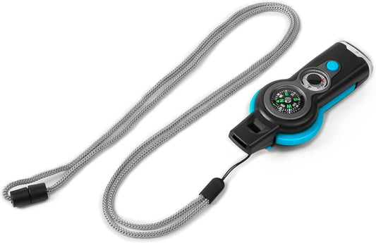 Emergency Survival Function Whistle, Outdoor Multifunctional Tool Safety Whistle with Lanyard, Ideal for Kayaking, Boating, Hiking, Camping, Climbing, Hunting, Fishing, Rescue Signaling