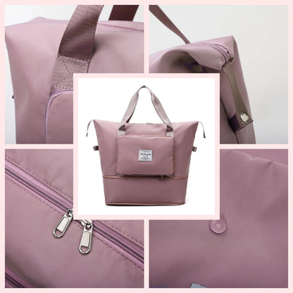 Large Capacity Foldable Travel Bag, Expandable lightweight Carry on Bag, Dry with Wet Separation Spor Duffel Bags