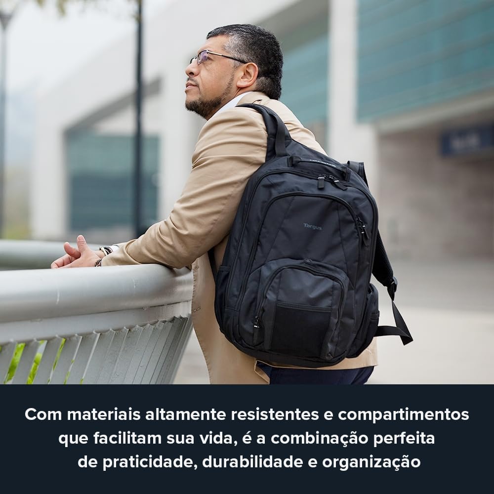 Targus 16 Inch Groove Laptop Backpack, Black - Fits Most Laptops up to 16", Water Resistant Travel Backpack for Business Commuters and Travel (CVR600)