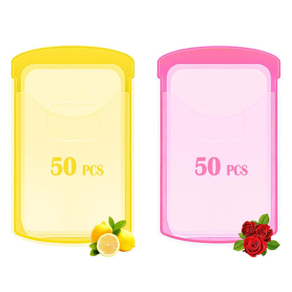 2 Boxs (100 Sheets) Hand Washing Soap Sheets for Outdoor Travel,Portable Camping Hand Soap,Hiking Washing Hand Bath Paper Soap for Travel,BBQ,Party,School,Girls(Yellow&Pink)