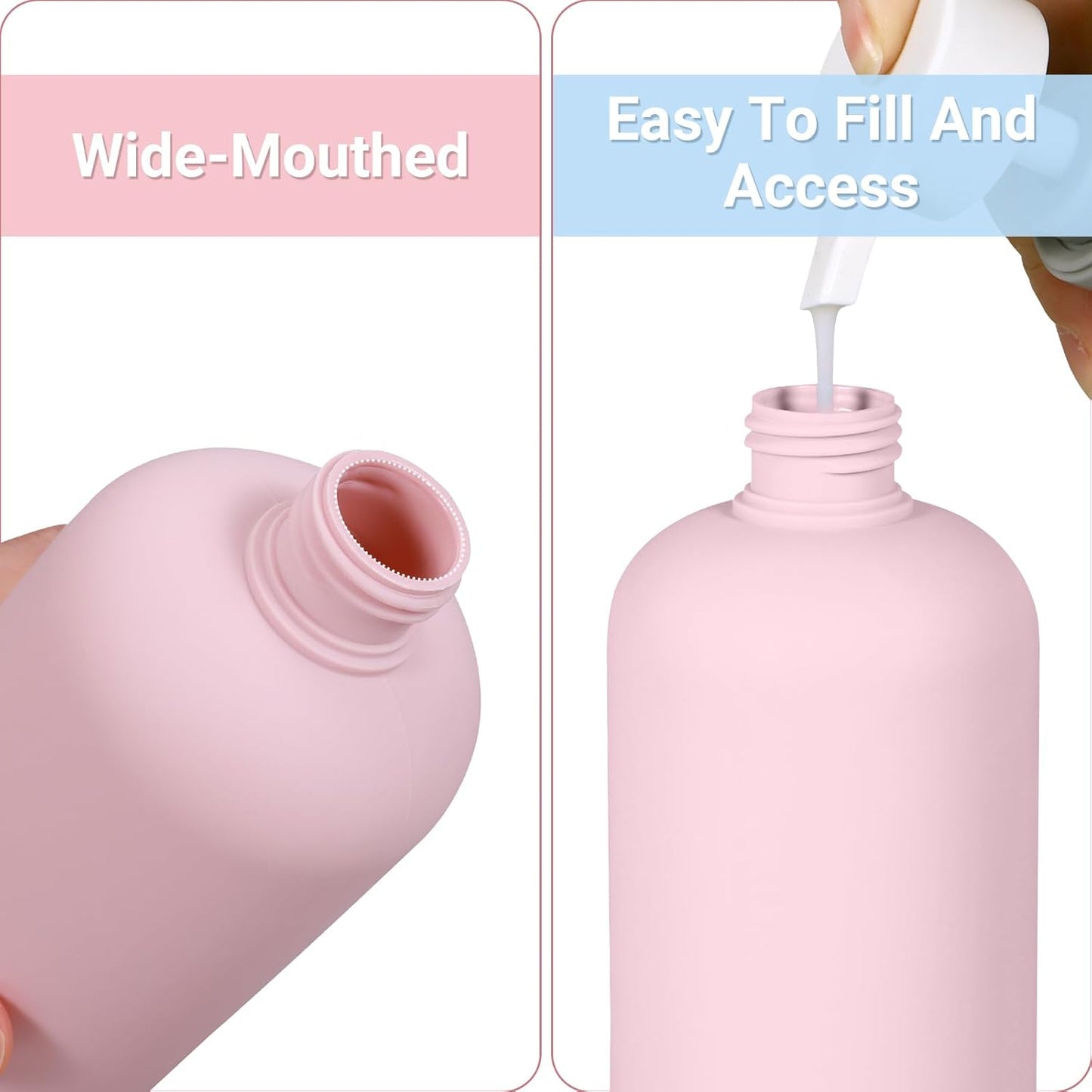 ASEVAT 10 oz Plastic Leak Proof Travel Bottles for Toiletries, Plastic Travel Size Containers, Shampoo and Conditioner Bottles Refillable Squeeze Bottle for Lotion, Body Wash (3Pcs)
