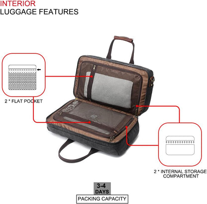 Duffle Bag for Men Waterproof Genuine Leather Canvas Travel Duffel Bags for Women Overnight Weekender Bag for Traveling